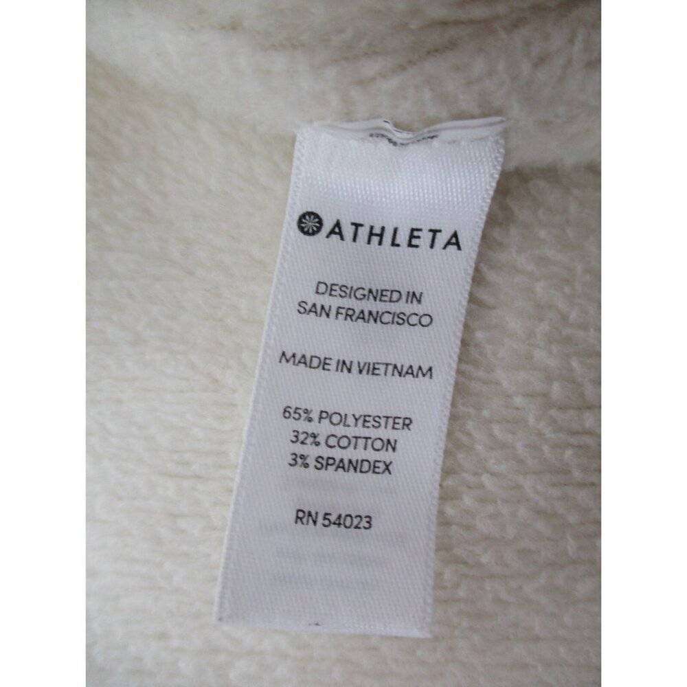 Athleta Womens Sweater XL Oversized Fleece Lined Oatmeal Heather Cardigan Knit - Picture 16 of 16